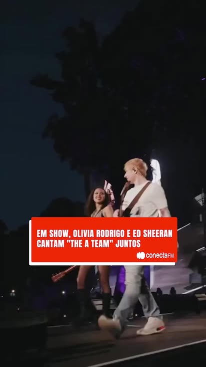 Em uma surpresa no festival BST Hyde Park, em Londres, Olivia Rodrigo chamou Ed Sheeran ao palco.

Juntos, eles cantaram "The A Team", sucesso de Sheeran. O momento emocionante, registrado em vídeo, foi compartilhado por Ed, que elogiou Olivia como "uma das artistas mais brilhantes da nova geração" e revelou ser fã dela desde "drivers license" (2021).

#conectafm #edsheeran #oliviarodrigo